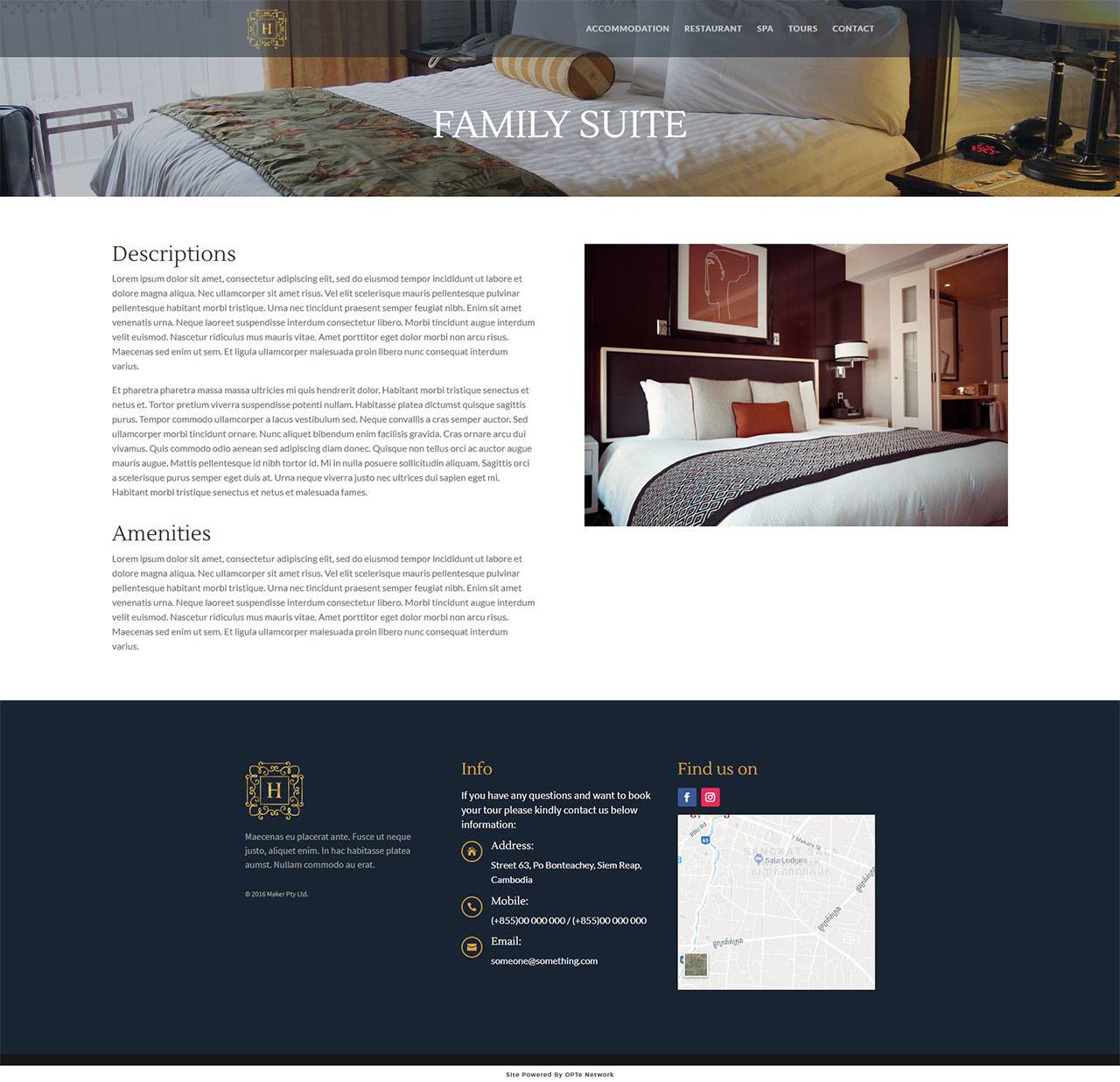 elegant Hotel Layout Room page